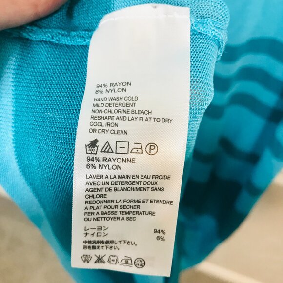 Tommy Bahama Blue and Aqua Scoop Neck Striped Knit Maxi Dress - Picture 5 of 8